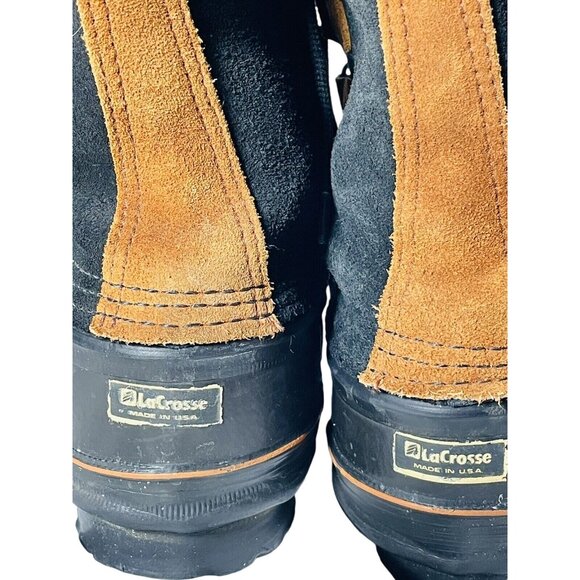 LaCrosse Insulated Snow Boots Black Suede Fiberglass Shank USA Women's Size 8 - Picture 10 of 12